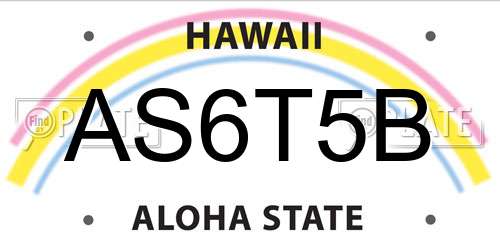 AS6T5B Hawaii License Plate