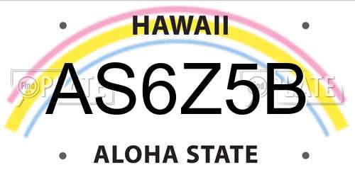 AS6Z5B Hawaii License Plate