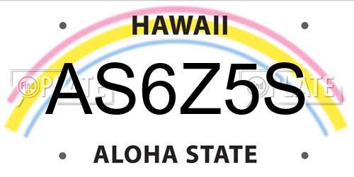 AS6Z5S Hawaii License Plate