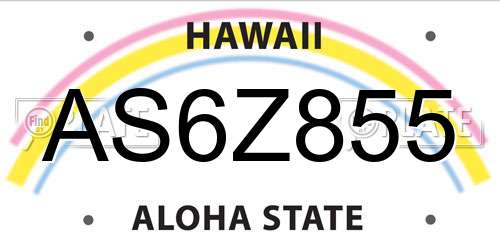 AS6Z855 Hawaii License Plate