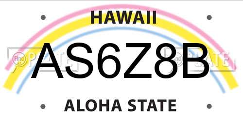 AS6Z8B Hawaii License Plate