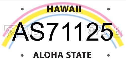 AS71125 Hawaii License Plate