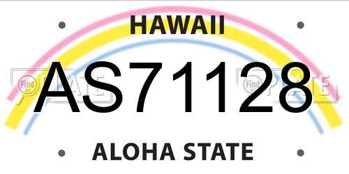 AS71128 Hawaii License Plate