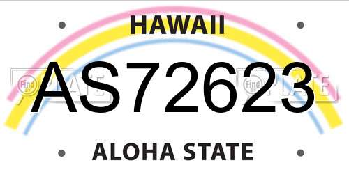 AS72623 Hawaii License Plate