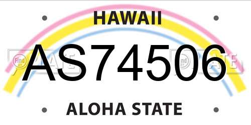AS74506 Hawaii License Plate