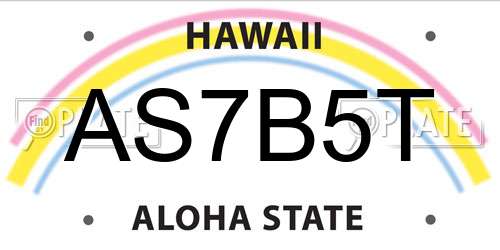 AS7B5T Hawaii License Plate