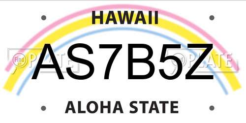 AS7B5Z Hawaii License Plate