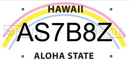 AS7B8Z Hawaii License Plate