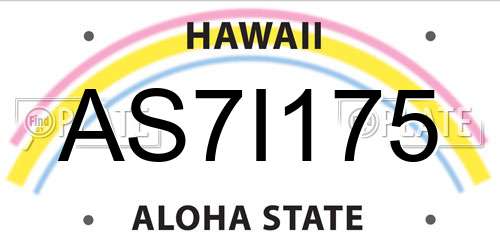 AS7I175 Hawaii License Plate