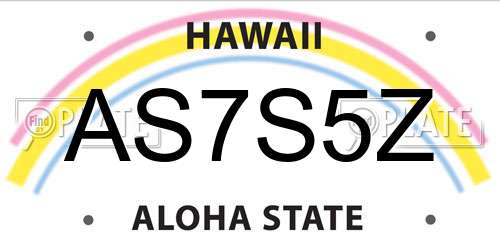 AS7S5Z Hawaii License Plate