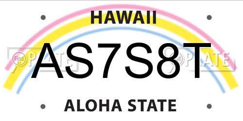 AS7S8T Hawaii License Plate