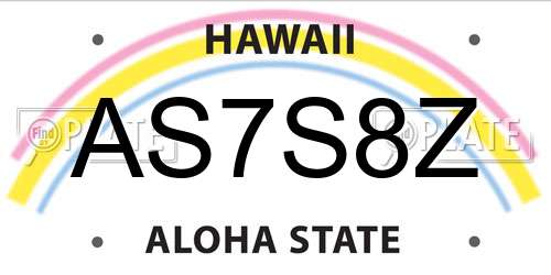 AS7S8Z Hawaii License Plate