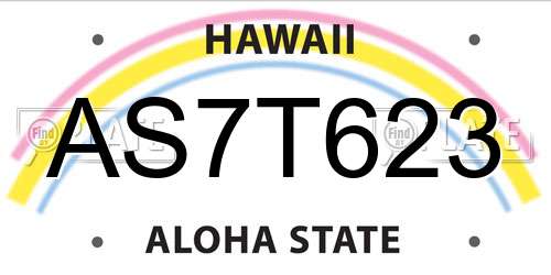 AS7T623 Hawaii License Plate