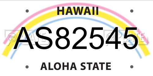 AS82545 Hawaii License Plate