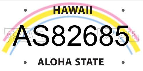 AS82685 Hawaii License Plate