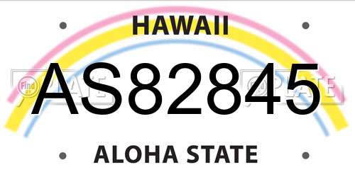 AS82845 Hawaii License Plate