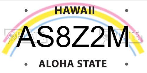 AS8Z2M Hawaii License Plate