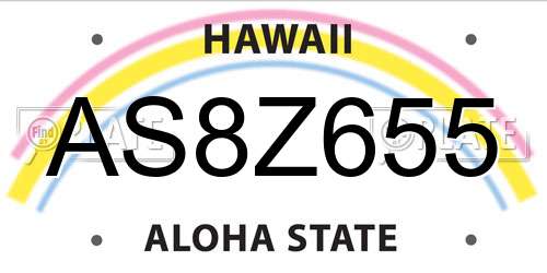 AS8Z655 Hawaii License Plate