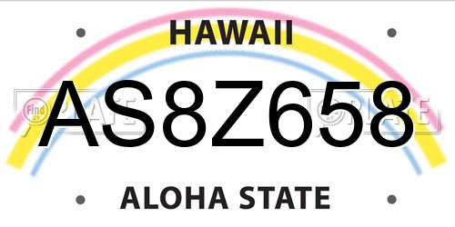 AS8Z658 Hawaii License Plate