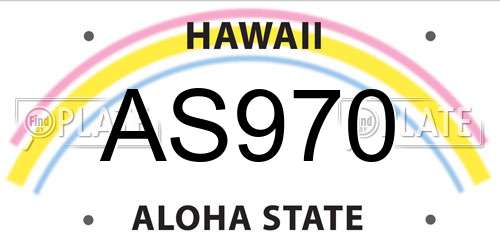 AS970 Hawaii License Plate