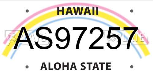 AS97257 Hawaii License Plate