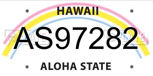 AS97282 Hawaii License Plate