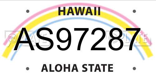 AS97287 Hawaii License Plate