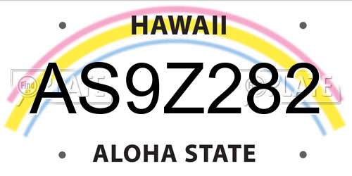 AS9Z282 Hawaii License Plate