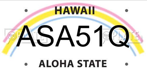 ASA51Q Hawaii License Plate