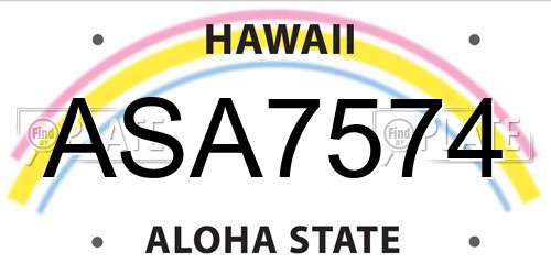 ASA7574 Hawaii License Plate