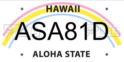 ASA81D Hawaii License Plate