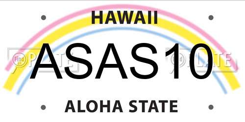 ASAS10 Hawaii License Plate