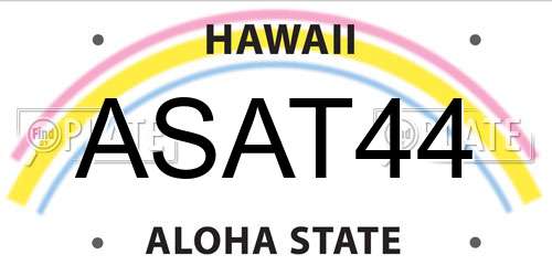 ASAT44 Hawaii License Plate
