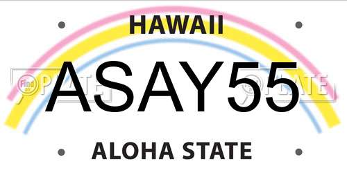 ASAY55 Hawaii License Plate