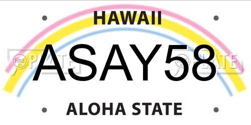 ASAY58 Hawaii License Plate