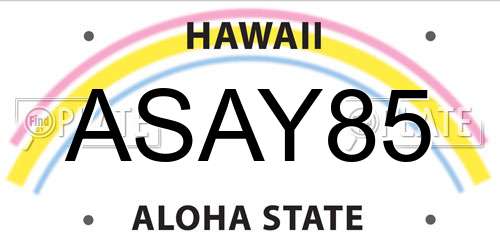 ASAY85 Hawaii License Plate