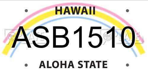 ASB1510 Hawaii License Plate