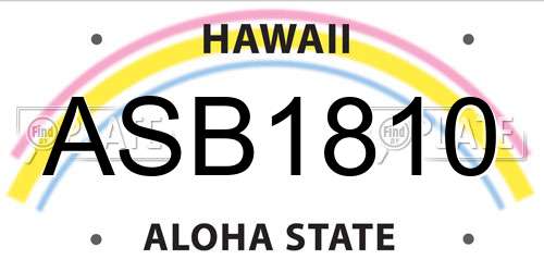ASB1810 Hawaii License Plate