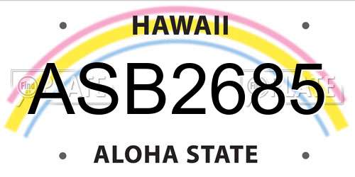 ASB2685 Hawaii License Plate