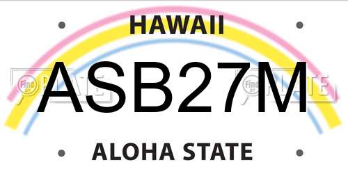 ASB27M Hawaii License Plate