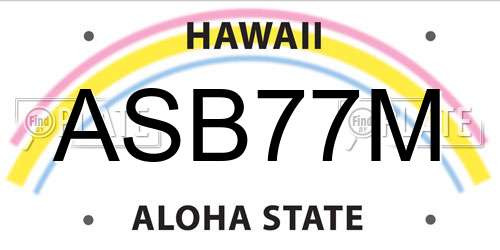 ASB77M Hawaii License Plate