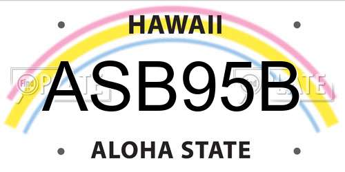 ASB95B Hawaii License Plate