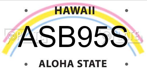 ASB95S Hawaii License Plate