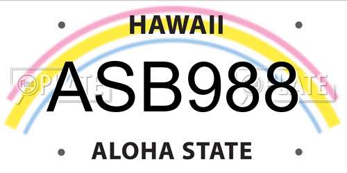 ASB988 Hawaii License Plate