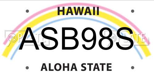 ASB98S Hawaii License Plate