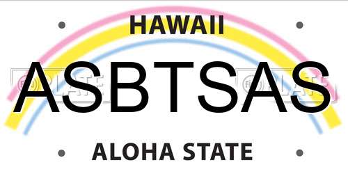 ASBTSAS Hawaii License Plate