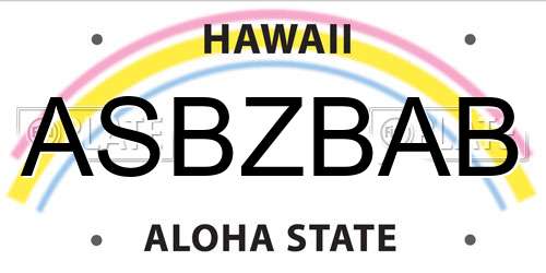ASBZBAB Hawaii License Plate