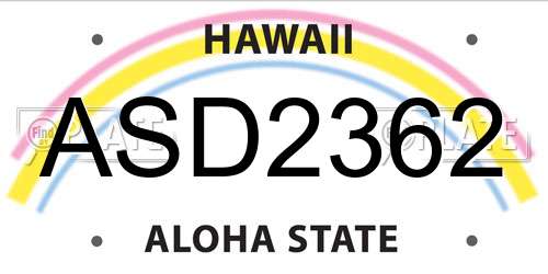ASD2362 Hawaii License Plate