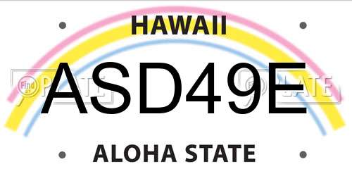 ASD49E Hawaii License Plate