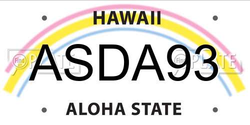 ASDA93 Hawaii License Plate